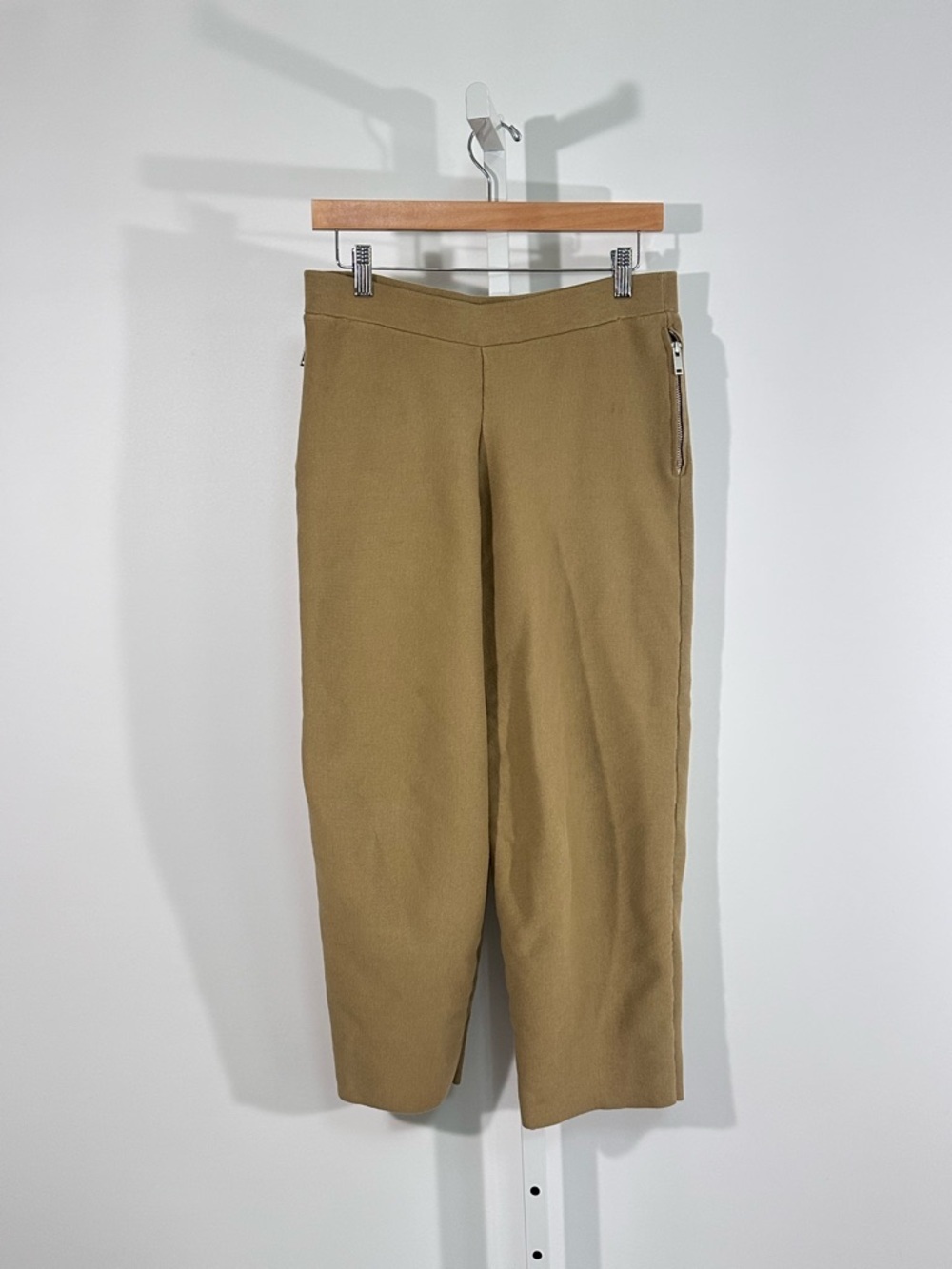 COS Camel Knit Crop Pants Women’s 31 Waist Tan Minimalist Stretch Tapered